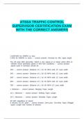 ATSSA TRAFFIC CONTROL SUPERVISOR CERTIFICATION EXAM WITH THE CORRECT