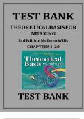 TEST BANK FOR THEORETICAL BASIS FOR NURSING 3RD EDITION MCEWEN WILLS