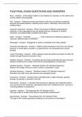 FILM FINAL EXAM QUESTIONS AND ANSWERS