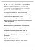 FILM LIT FINAL EXAM QUESTIONS AND ANSWERS