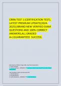 CRRN TEST 1 &lpar;CERTIFICATION TEST&rpar;&comma; LATEST PREMIUM UPDATE&lpar;2024-2025&rpar;&vert;BRAND NEW VERIFIED EXAM QUESTIONS AND 100&percnt; CORRECT ANSWERS&comma;ALL GRADED A&plus;&vert;GUARANTEED  SUCCESS&period;
