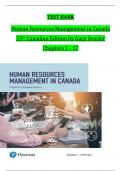 TEST BANK For Human Resources Management in Canada&comma; 15th Canadian Edition&comma; Verified Chapters 1 - 17&comma; Complete Newest Version