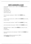 unit I summative exam