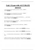 Unit 1 Exam with ACCURATE answers