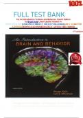             FULL TEST BANK For An Introduction To Brain and Behavior&period; Fourth Edition by Bryan Kolb Latest Update Graded A&plus;     
