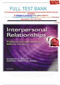 FULL TEST BANK For Interpersonal Relationships&colon; Professional Communication Skills For Nurses  8th Edition By Elizabeth C&period; Arnold Phd Latest Update Graded A&plus;     
