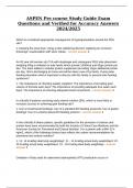 ASPEN Pre course Study Guide Exam Questions and Verified for Accuracy Answers 2024&sol;2025