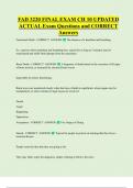 FAD 3220 FINAL EXAM CH 10 UPDATED ACTUAL Exam Questions and CORRECT  Answers