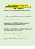 FAD 3220 Chapter 6&colon; Adolescence UPDATED ACTUAL Exam Questions and  CORRECT Answers