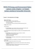 PHYS 273 Energy and Environment Notes - Lecture notes chapter 1-12 &lpar;exam review solutions&rpar; Concordia University