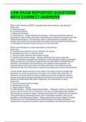 LSW EXAM REPORTED QUESTIONS WITH CORRECT ANSWERS 