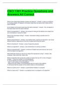CSCI 1301 Practice Questions and Answers All Correct 