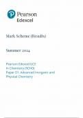 2024 Pearson Edexcel A Level Chemistry Mark Scheme Paper 1 &lpar;9CHO&sol;01&colon; Advanced Inorganic and Physical Chemistry&rpar;