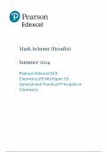 2024 Pearson Edexcel A Level Chemistry Mark Scheme Paper 3 &lpar;9CHO&sol;03&colon; General and Practical Principles in Chemistry&rpar;