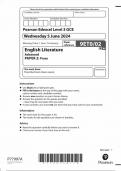 2024 Pearson Edexcel A Level English Literature Paper 2 &lpar;9ETO&sol;02&colon; Prose&rpar;