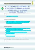 AUD CPA EXAM NOTES QUESTIONS  WITH DETAILED VERIFIED ANSWERS  &lpar;100&percnt; CORRECT ANSWERS&rpar;  &sol;ALREADY GRADED A&plus;