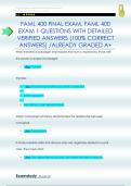 FAML 400 FINAL EXAM&comma; FAML 400  EXAM 1 QUESTIONS WITH DETAILED  VERIFIED ANSWERS &lpar;100&percnt; CORRECT  ANSWERS&rpar; &sol;ALREADY GRADED A&plus;