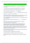HOSA CERTIFICATION EXAM 2024-2025