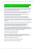 Alzheimer's Disease &lpar;Advanced Stages&rpar; Questions and Answers 2025 Edition