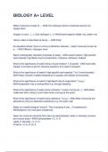 BIOLOGY A&plus; LEVEL questions and answers