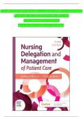 TEST BANK For Nursing Delegation and Management of Patient Care&comma; 3rd Edition by Motacki &vert; Verified Chapters 1 - 21 &vert; Complete Newest Version