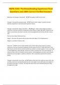 NSPN 7150- The Breastfeeding Experience Final Questions and 100&percnt; Correct Verified Answers