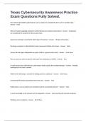 Texas Cybersecurity Awareness Practice Exam Questions Fully Solved&period;