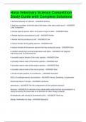 Hosa Veterinary Science Competition Study Guide with Complete Solutions