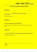 ARRT MRI TEST QUESTIONS AND ANSWERS 2024