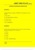 ARRT MRI EXAM QUESTIONS AND ANSWERS 2024 &Tab;