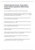 TCOLE Practice Exam&colon; Texas Basic Peace Officer Questions With Actual Answers&period;