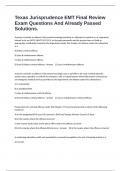 Texas Jurisprudence EMT Final Review Exam Questions And Already Passed Solutions&period;