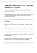 Texas STR Certification Exam Questions With Quality Answers&period;