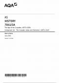 AQA AS HISTORY PAPER 1 2024  QUESTION  paper and mark scheme bundle &lpar;7041&sol;1A&colon; The Age of the Crusades&comma; c1071&ndash;1204 -  The Crusader states and Outremer&comma; c1071&ndash;1149&rpar;