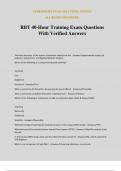 RBT 40-Hour Training Exam Questions With Verified Answers