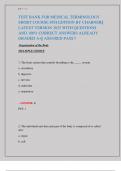 TEST BANK FOR MEDICAL TERMINOLOGY  SHORT COURSE 8TH EDITION BY CHABNER&vert;&vert;  LATEST VERSION 2025 WITH QUESTIONS  AND 100&percnt; CORRECT ANSWERS ALREADY  GRADED A&plus;&vert;&vert; ASSURED PASS&excl;&excl;
