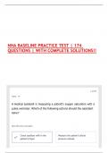 NHA BASELINE PRACTICE TEST &vert; 174 QUESTIONS &vert; WITH COMPLETE SOLUTIONS&excl;&excl;