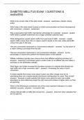  DIABETES MELLITUS EXAM 1 QUESTIONS & ANSWERS