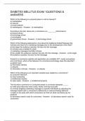 DIABETES MELLITUS EXAM 1QUESTIONS & ANSWERS
