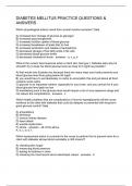 DIABETES MELLITUS PRACTICE QUESTIONS & ANSWERS