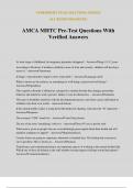 AMCA MHTC Pre-Test Questions With Verified Answers