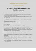 BHS 175 Final Exam Questions With Verified Answers