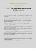 CFIN Final Study Guide Questions With Verified Answers