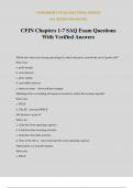 CFIN Chapters 1-7 SAQ Exam Questions With Verified Answers