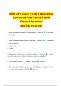 DHN 311 Exam Tested Questions  Reviewed And Revised With  Correct Answers   Already Passed&excl;&excl; 