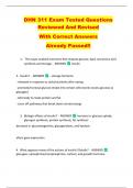 DHN 311 Exam Tested Questions  Reviewed And Revised   With Correct Answers   Already Passed&excl;&excl; 