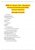 DHN 311 Exam 120 &plus; Questions  Reviewed And Revised With  Correct Answers   Already Passed&excl;&excl; DHN 311 Exam 120 &plus; Questions  Reviewed And Revised With  Correct Answers   Already Passed&excl;&excl; 