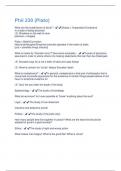 Phil 230 &lpar;Plato&rpar; Questions and Answers Fully Solved 100&percnt;