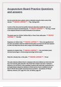 Acupuncture Board Practice Questions and answers