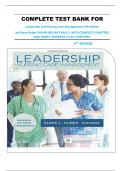 COMPLETE TEST BANK FOR Leadership and Nursing Care Management&comma; 6th Edition by Diane Huber PhD RN NEA-BC FAAN &vert;&vert; WITH COMPLETE CHAPTERS AND CRRECT ANSWERS TO ALL CHAPTERS&period;